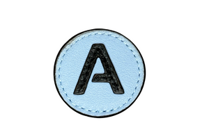 "A" letter leather pin