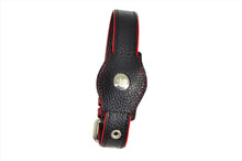 Load image into Gallery viewer, Strapets leather dog collar with matching black leather Airtag holder.