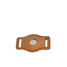 Load image into Gallery viewer, Camel with black stitching leather Airtag holder for dog collar