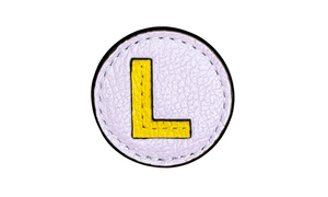 "L" letter leather pin