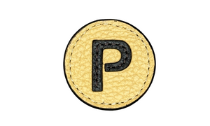 "P" letter leather pin